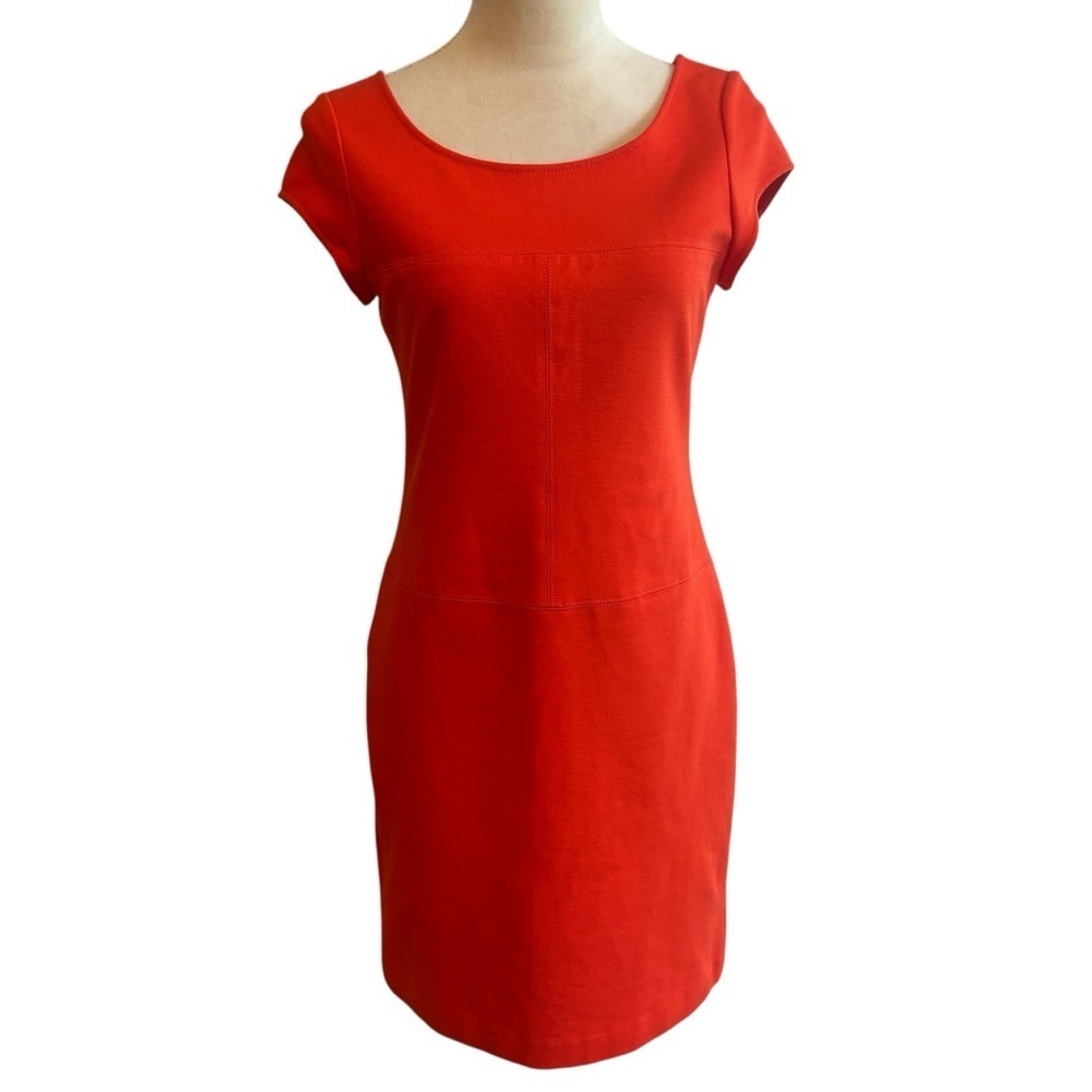 Banana Republic Orange Cap Sleeve Sheath Dress 4 Office Careerwear Business